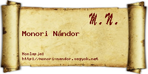 Monori Nándor névjegykártya